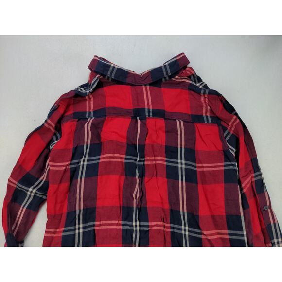 Woolrich Red Plaid Button Down Long Sleeve Shirt 100% Rayon Size XXL 2XL - Picture 5 of 11